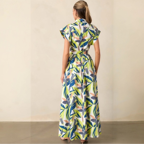 PROSPERINA JOCELYN MULTI FLORAL PRINT COTTON MAXI DRESS - Picture 2 of 8